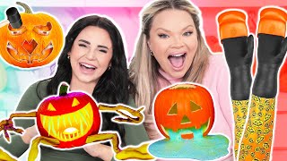 Testing 11 WEIRD Pumpkin GADGETS w Trisha Paytas Halloween Edition [upl. by Bowen]