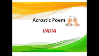 Acrostic Poem  INDIA [upl. by Wendelin670]