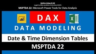 MSPTDA 22 DAX Data Modeling to Create Date amp Time Dimension Tables Server Downtime Visualizations [upl. by Sadella401]