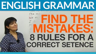 8 English Sentences Find the Mistakes [upl. by Rothstein]