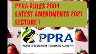 PPRA Rules 2004Latest amendments till 2021 [upl. by Hamlen]