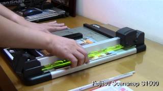 Fujitsu Scansnap S1500 裁書與掃瞄過程 [upl. by Haidadej452]