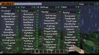 Minecraft Wurst hacked client showcase [upl. by Havener]