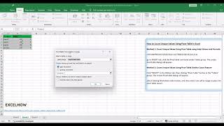 How to Count Unique Values Using Pivot Table in Excel [upl. by Akerdnuhs]