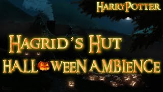 Harry Potter  Cozy Halloween Ambience at Hagrids Hut [upl. by Blanka]