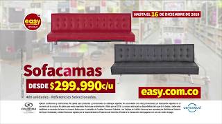 Tiendas Easy Descansa este finde en sofácama nuevo desde 299990 ó con 25 de Dto en llantas [upl. by Allenrad679]