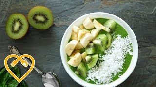 Smoothie Bowl Rezept zum Abnehmen  Spinat amp Kiwi  Mein gesunder Ernährungsplan [upl. by Elisee]