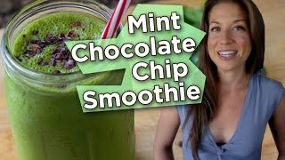 Mint Chocolate Chip Smoothie Recipe  Nutritarian  Vegan [upl. by Kela]