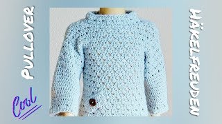 Pullover häkeln 🌟 mit Stehkragen 😍 [upl. by Naman]