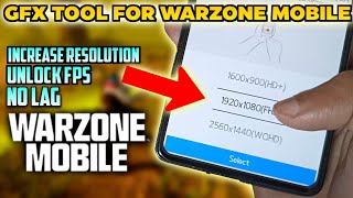 Warzone Mobile RESOLUTION INCREASE Trick  Unlock 60 FPS  GFX TOOL for WARZONE MOBILE [upl. by Neehs]