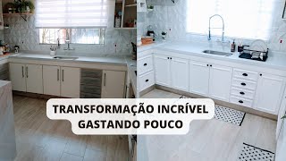 TRANSFORMAÇÃO NA COZINHA COMO DEI UMA CARA NOVA GASTANDO POUCO Ficou INCRÍVEL [upl. by Obel933]