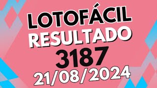 RESULTADO DA LOTOFÁCIL 3187  Confira os Números do Concurso 3187 [upl. by Neerhtak15]