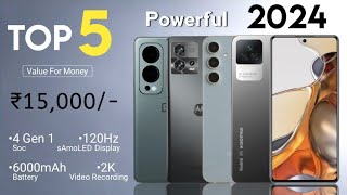 Top 5 Mobile Phones Under 15000 in February 2024  5G  6000mAh 120Hz 2K  Phone Under 15000 [upl. by Anaujit]