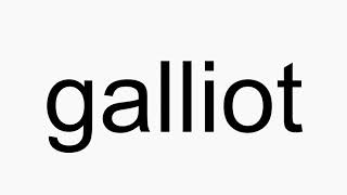 How to pronounce galliot [upl. by Pamelina]