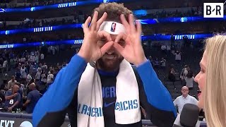 Klay Thompson Reacts to Setting Record for Most Threes in a Mavs Debut [upl. by Felske50]