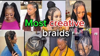 Check out this creative hairstyles and cornrows amazing styles for pretty ladies cornrows fyp [upl. by Nohtahoj183]