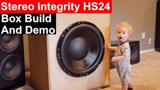 Stereo Integrity HS24 Subwoofer DIY Home Theater Build and Excursion Demo  Crazy Bass [upl. by Eniroc]