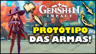 COMO CONSEGUIR PROTÓTIPO DAS ARMAS  Genshin Impact  Protótipo Espadão Lança Livro e Arco [upl. by Rehptosirhc]