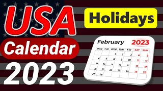 USA Holiday Calendar 2023  United States Federal and State Holidays 2023 [upl. by Reiche232]