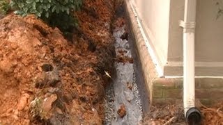 Waterproof Your Foundation How To trench  seal wall add pipe and gravel Step by Step Install [upl. by Annoyi]