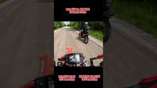 Stock Beta 500 vs KTM 500 wgetECU 3rd gear roll race dirtbike [upl. by Neoma921]