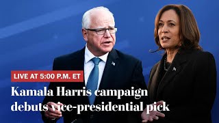 Kamala Harris debuts Tim Walz as vicepresidential pick [upl. by Prendergast296]