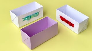 【折り紙】A4サイズなど長方形の紙で作る箱／Box made of rectangular paper such as A4 size [upl. by Sivia]