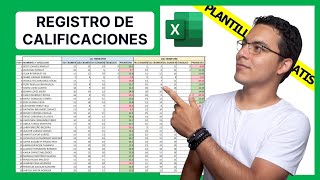 Cómo hacer un Registro de Calificaciones en Excel paso a paso [upl. by Matthei]