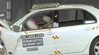 2001 Lexus LS 430 moderate overlap IIHS crash test [upl. by Barrie111]