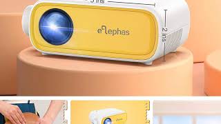 ELEPHAS YG280 Portable Projector for iPhone Smartphone Android Devices 1080P Wireless Projector [upl. by Jay]