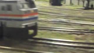 Train Show Adventures Santa Fe Santa train meets Amtrak E60 [upl. by Ynabla]