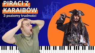 Piraci z Karaibów  tutorial na pianinie  3 poziomy trudności  nuty [upl. by Atirat]