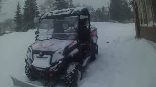 Cfmoto Uforce 800 plowing snow [upl. by Alleyne198]