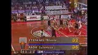 16031994 KORAC CUP FINAL 2ND LEG STEFANEL TRIESTE  PAOK 91100 [upl. by Rustin]