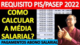 PISPASEP 2022  CÁLCULO DA MÉDIA SALARIAL PARA O RECEBIMENTO DO ABONO SALARIAL [upl. by Behl164]