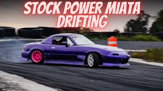 STOCK POWER 18 NA Miata Drifting Capitol Raceway In Maryland [upl. by Reve676]