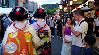 Geisha Tea Ceremony is The BEST Thing to Do  Gion Festival in Kyoto  京都、祇園祭での外国人観光客と舞妓さん、海外の反応 [upl. by Ahsiaa771]