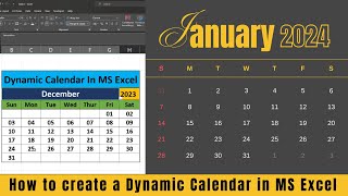 HOW TO MAKE A DYNAMIC CALENDAR IN EXCEL Tutorial [upl. by Ademordna]