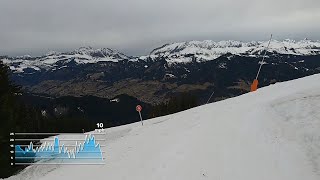 GoPro HD POV Skiing RED RAVERETTE  MEGEVE ski resort  Feb 2024 [upl. by Sylram]