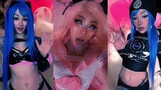 body amp mind  deeper  parts 1 and 2 combined trippy TikTok egirls splitscreen dance music video [upl. by Lord]