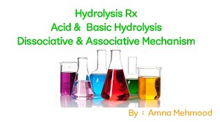 Hydrolysis Rx Acid or Basic Hydrolysis Associative amp Dissociative Mechanism [upl. by Aelrac37]