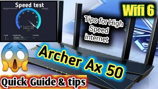 tplink archer ax50 ax3000 setup  best wifi 6 speed test 15gbps tipsamptricks with proof [upl. by Karlotta]