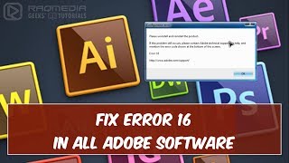 Fix Error 16 In Adobe Software Updated [upl. by Adnocahs]