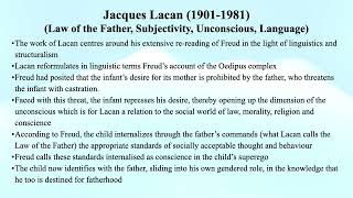 462 Jacques Lacan Law of the Father Subjectivity Unconscious Language [upl. by Lalo]