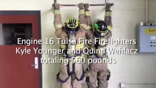 Strongest wall mounted pull up bar available 560 lbs of firemen on the Stud Bar [upl. by Lisetta]