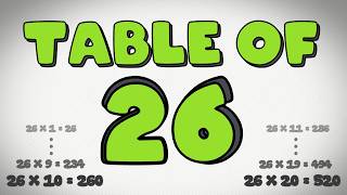 Table of 26  26 ka pahada  26 ka table  maths publicmaths [upl. by Airtina283]