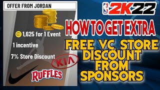 NBA 2K22 HOW TO GET A LOT OF VC STORE DISCOUNTS FROM ENDORSEMENTS [upl. by Gnirps340]