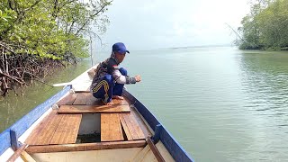 MENCARI SAMBARAN IKAN MUARA SAAT AIR PASANG BESAR MENGGUNAKAN UMPAN UDANG HIDUP [upl. by Nuoras]