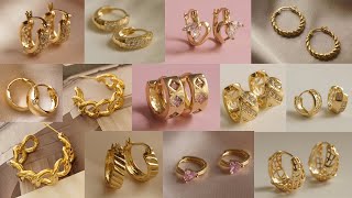 Gold Hoop Earrings Designs 2022 with Weight and price [upl. by Airlee]