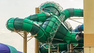 Kalahari Resort Poconos  Barrelling Baboon  Tantrum Alley Funnel Slide Onride POV [upl. by Retsek]